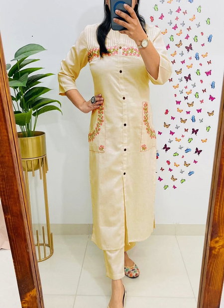Tew Cotton With Embroidery Work Kurti With Bottom Wholesalers In Delhi